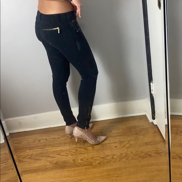 MICHAEL MICHAEL KORS BLACK PANTS + GOLD ZIPPERS - Picture 6 of 6